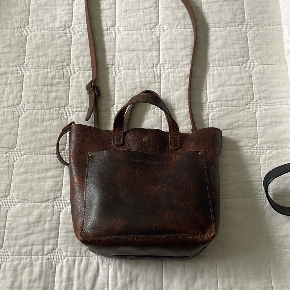Portland Leather mini crossbody Tote!